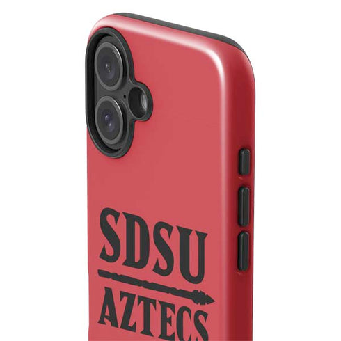 San Diego State University Aztecs Red iPhone 16 Plus Impact Case